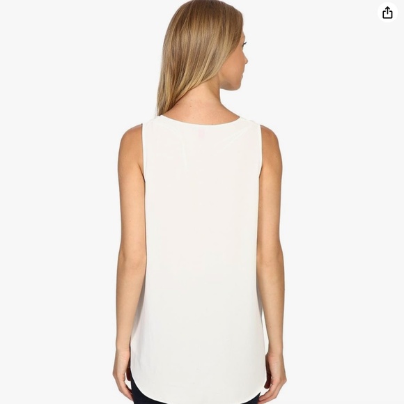 Vince Camuto Women's Sleeveless V-Neck Drape Front Blouse Ivory XL Extra Large - Picture 3 of 8